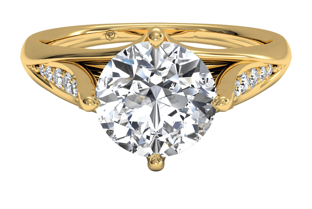 18kt Yellow Gold/round/top