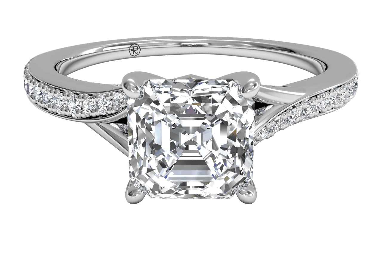 18kt White Gold/asscher/top sku 1ASZ2490