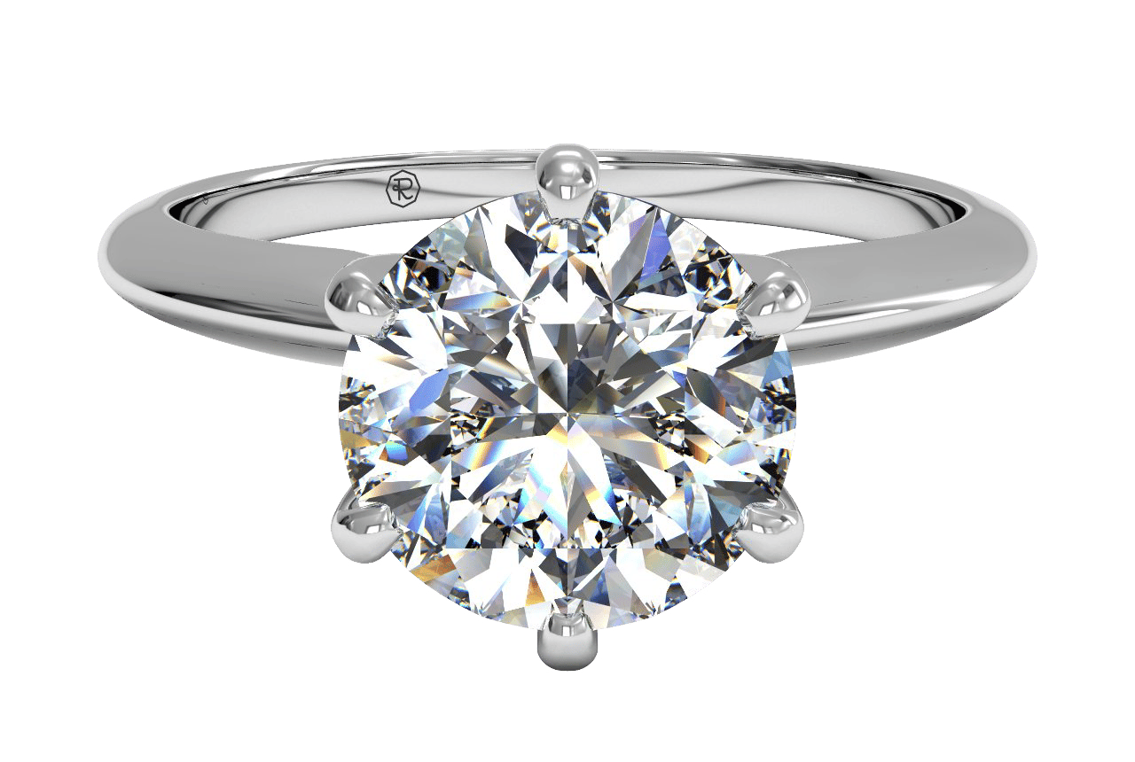14kt White Gold/round/top