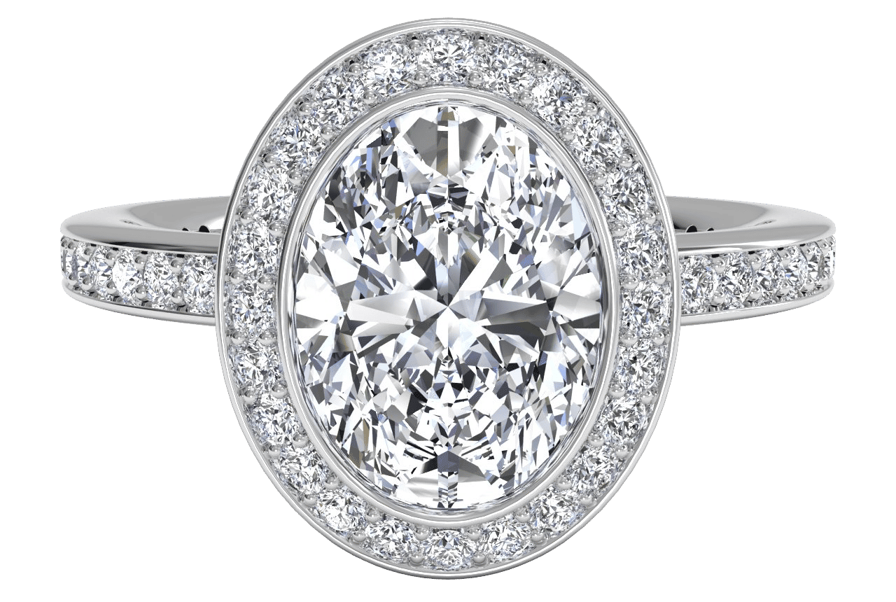 18kt White Gold/oval/top