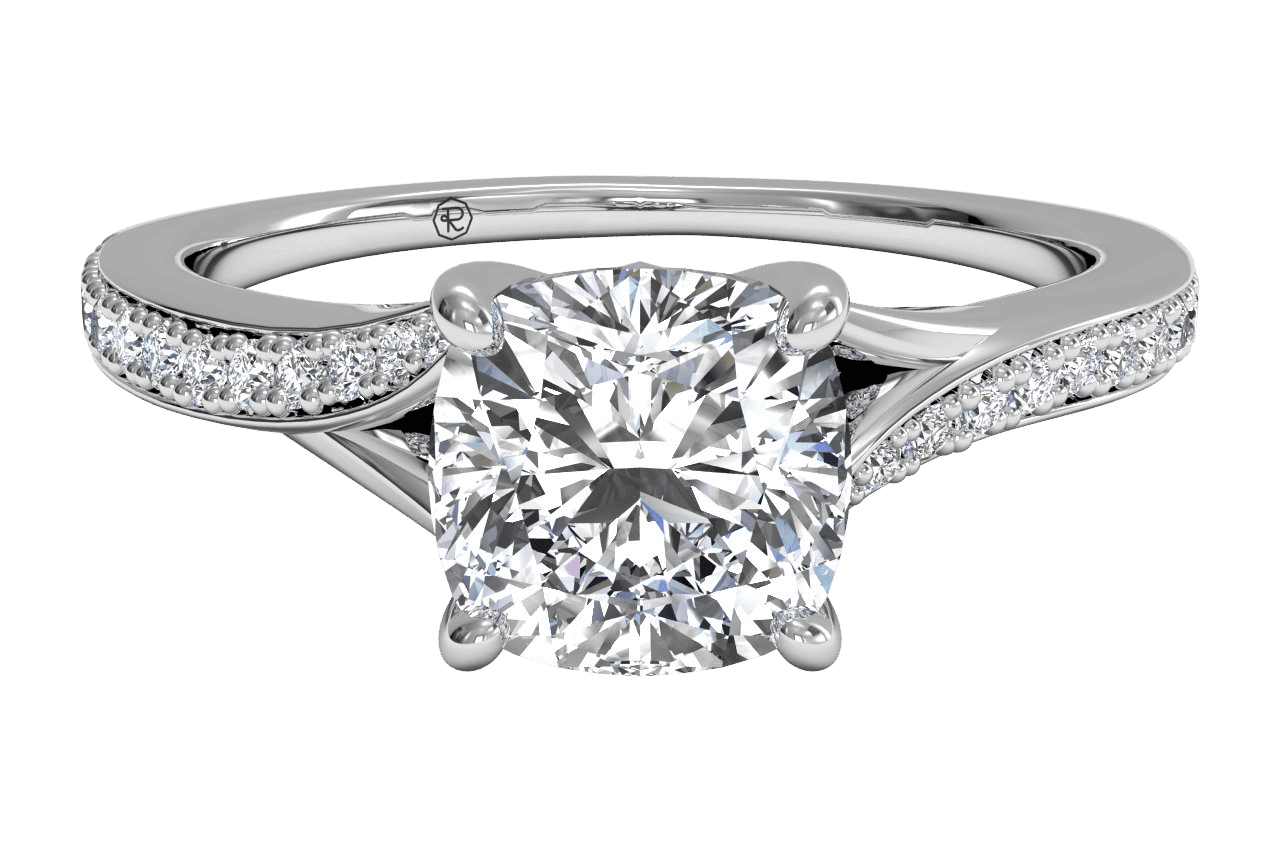 14kt White Gold/cushion/top sku 1CUZ2490
