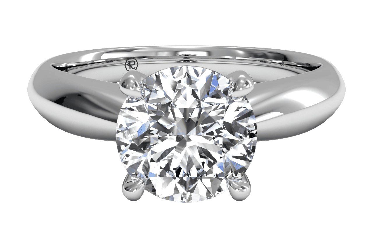 14kt White Gold/round/top