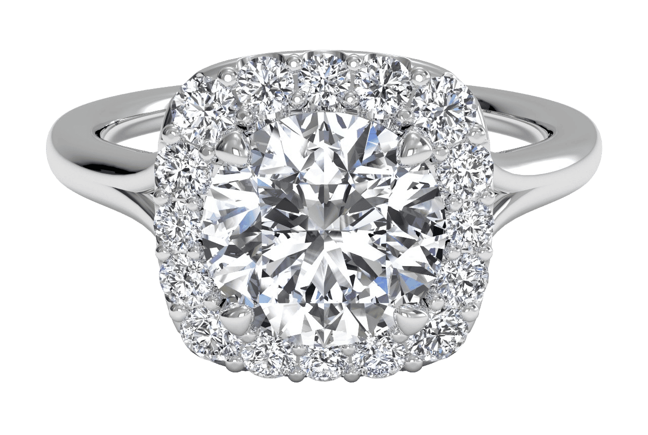 14kt White Gold/round/top