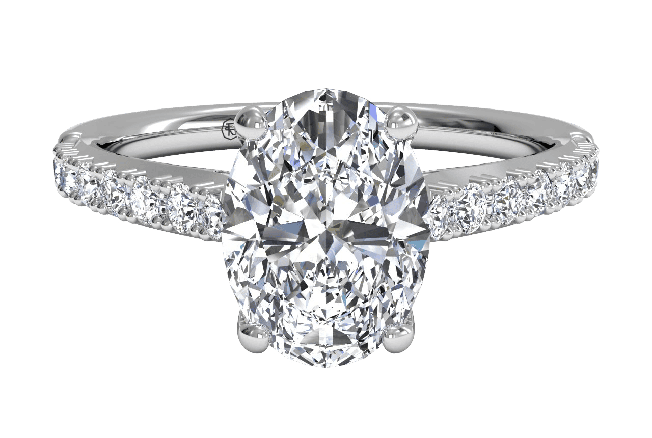 14kt White Gold/oval/top