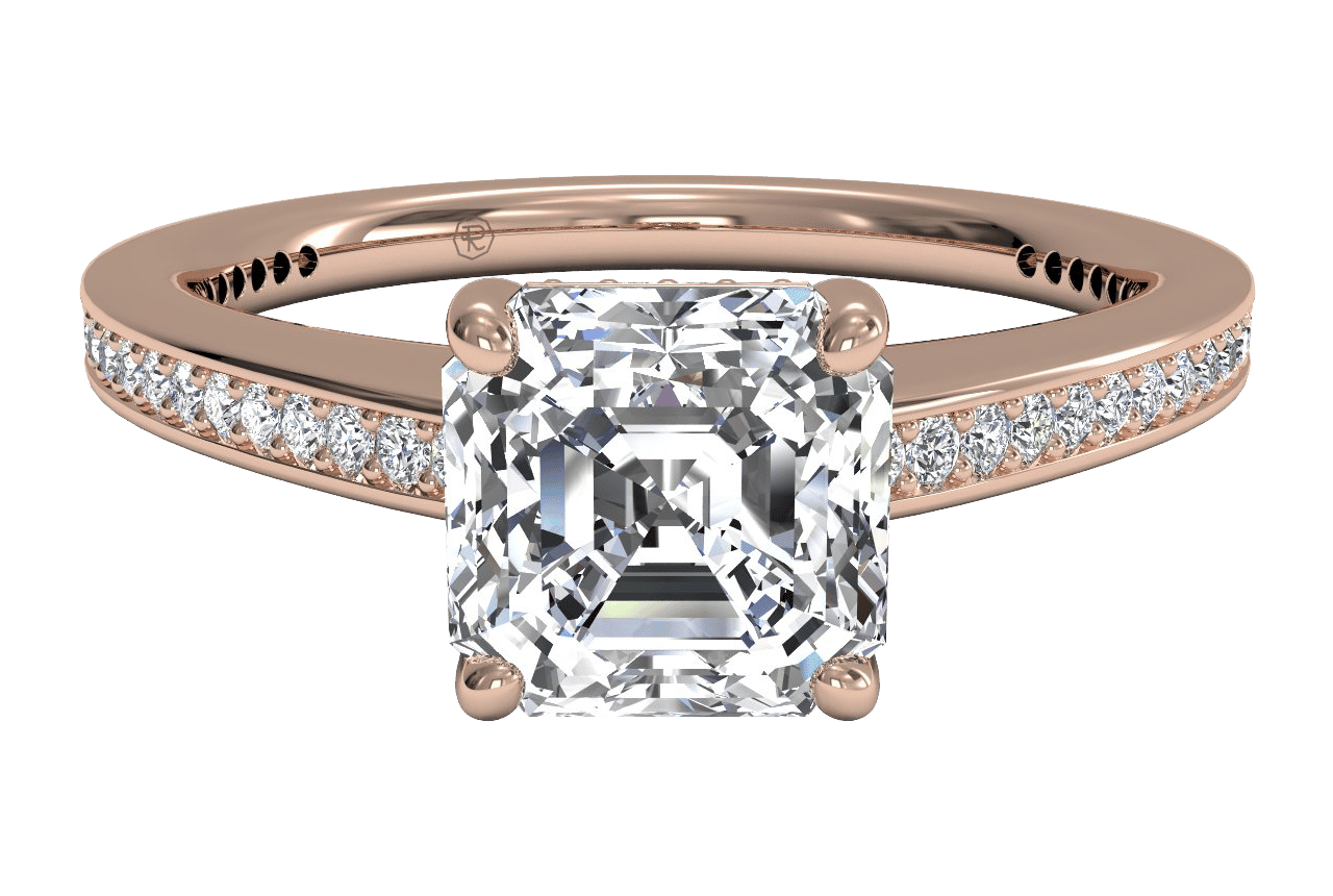 18kt Rose Gold/asscher/top
