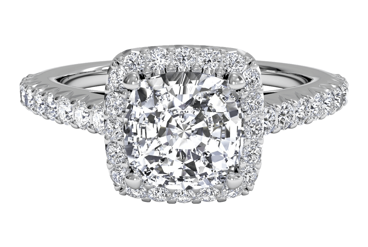 18kt White Gold/cushion/top sku 1CUZ3705