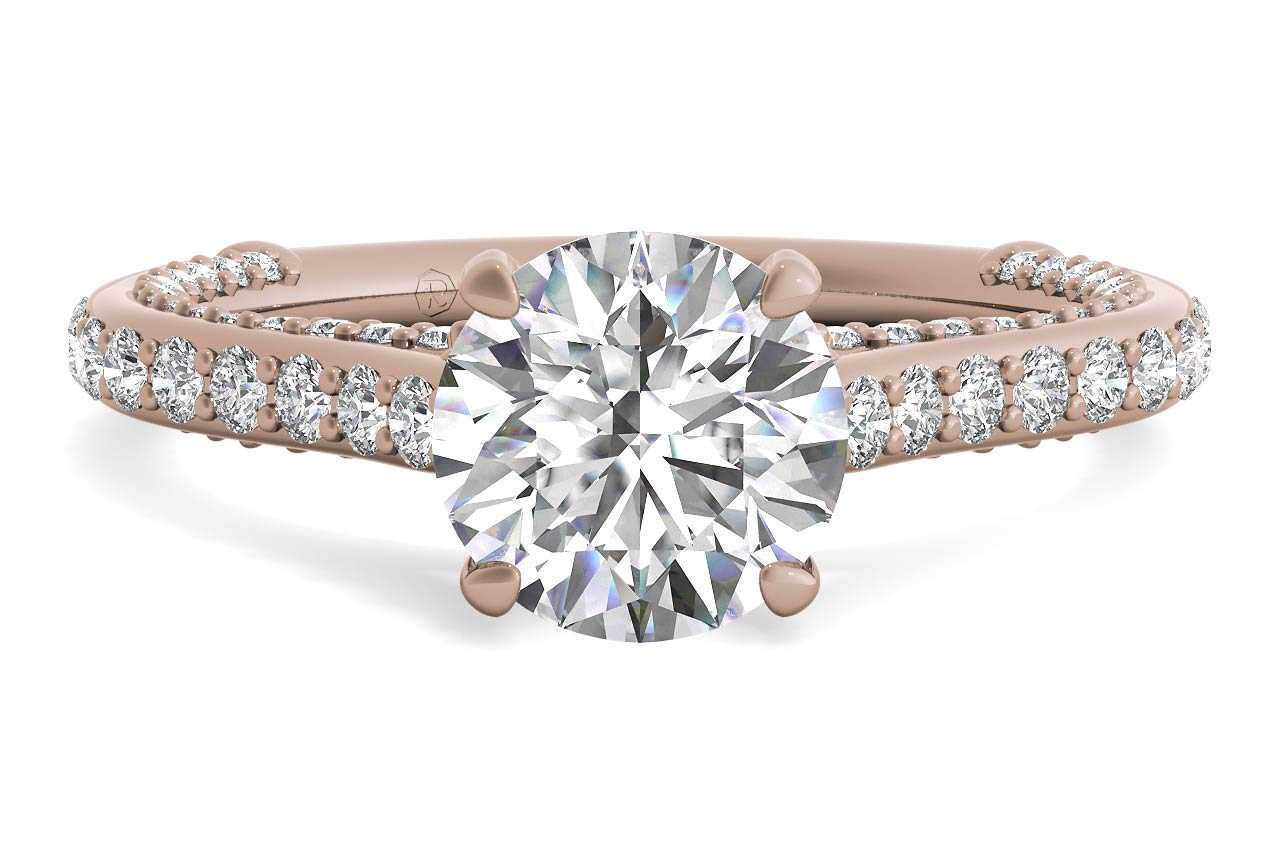 18kt Rose Gold/round/top