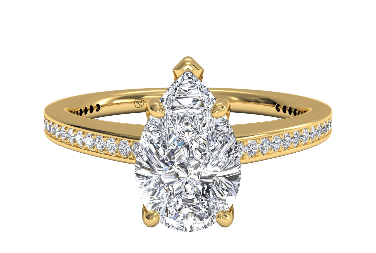 18kt Yellow Gold/pear/top