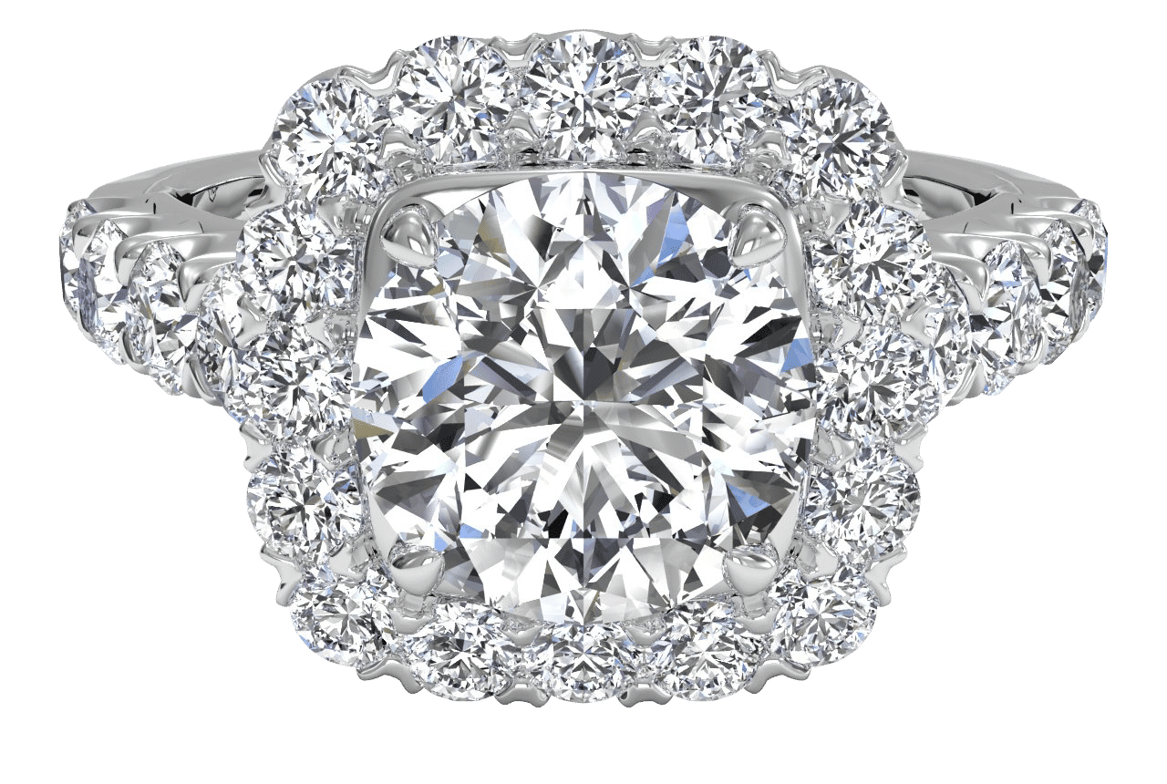 14kt White Gold/round/top