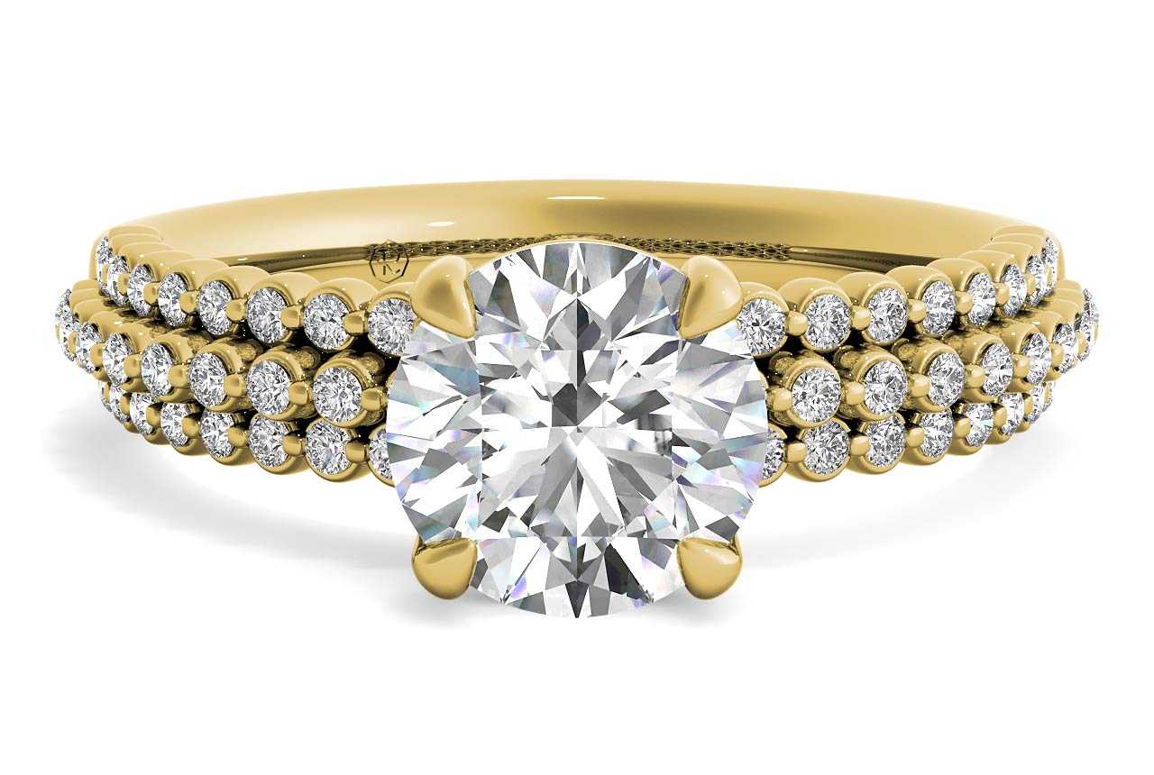 18kt Yellow Gold/round/top