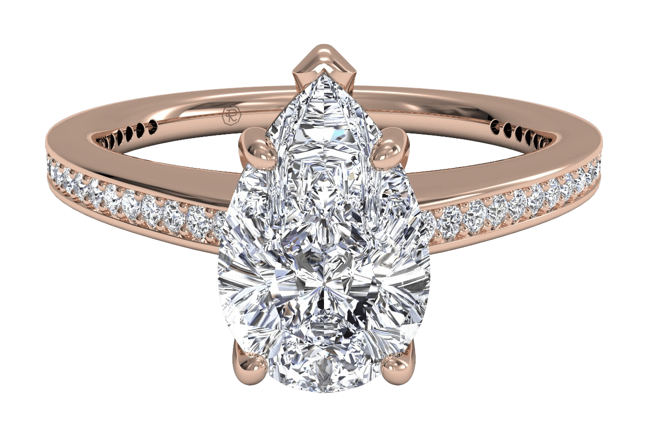 18kt Rose Gold/pear/top