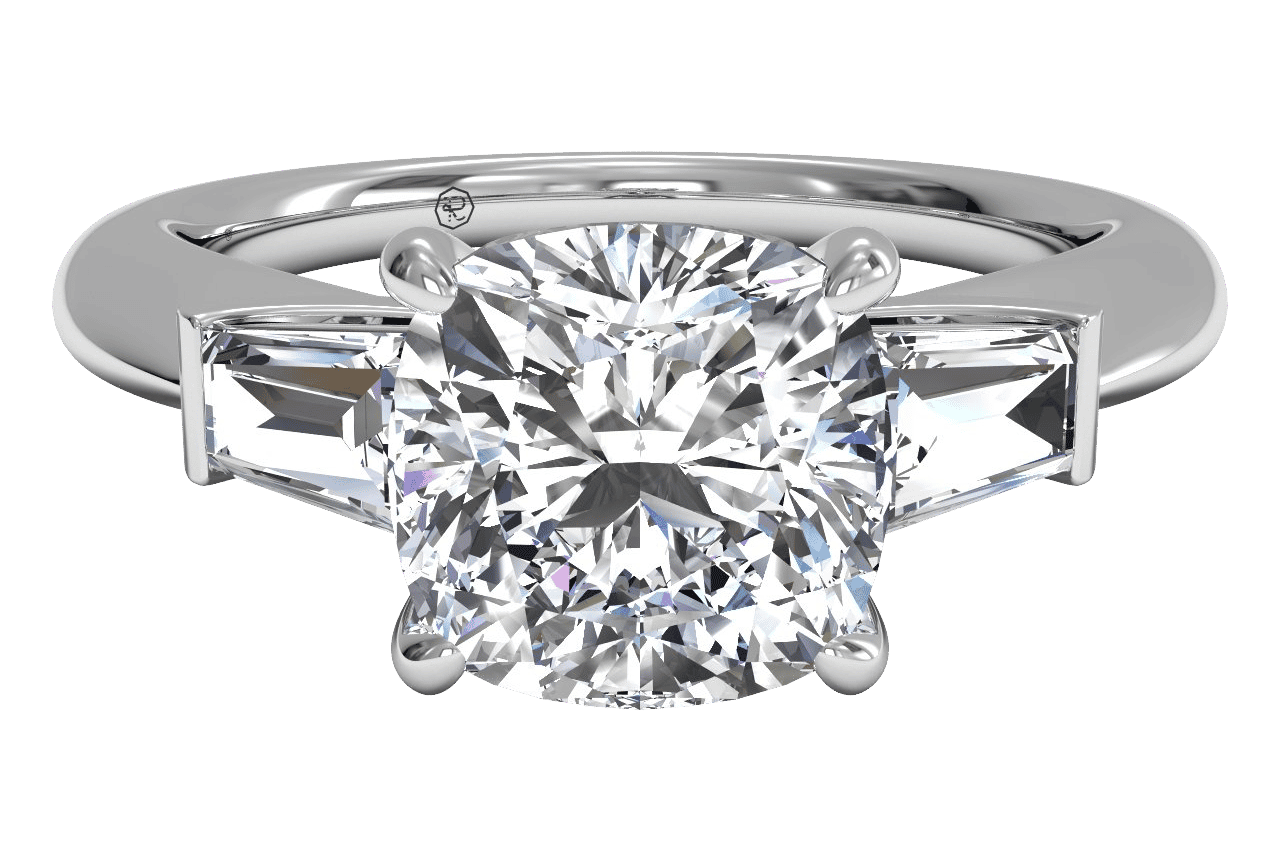 14kt White Gold/cushion/top