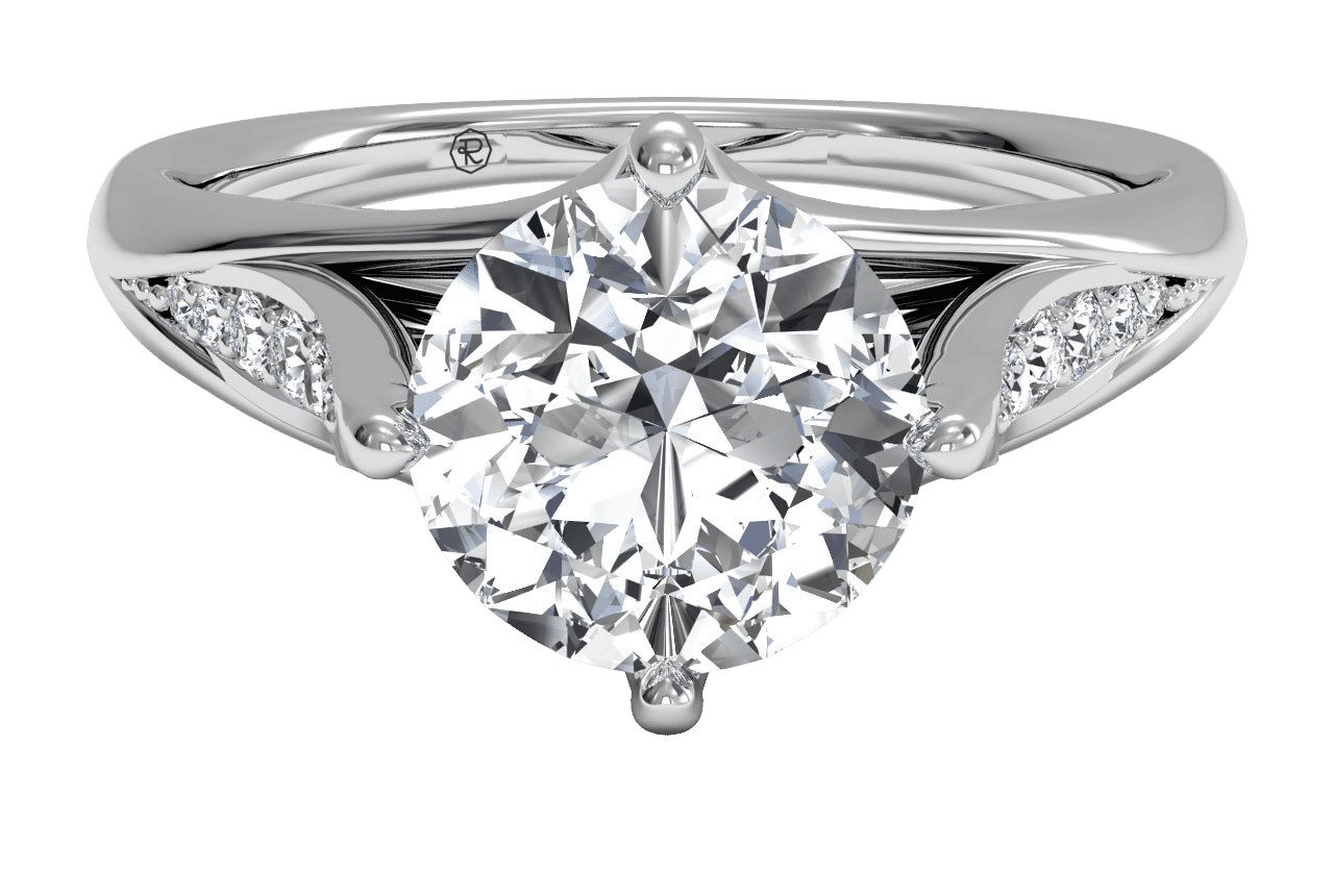 18kt White Gold/round/top
