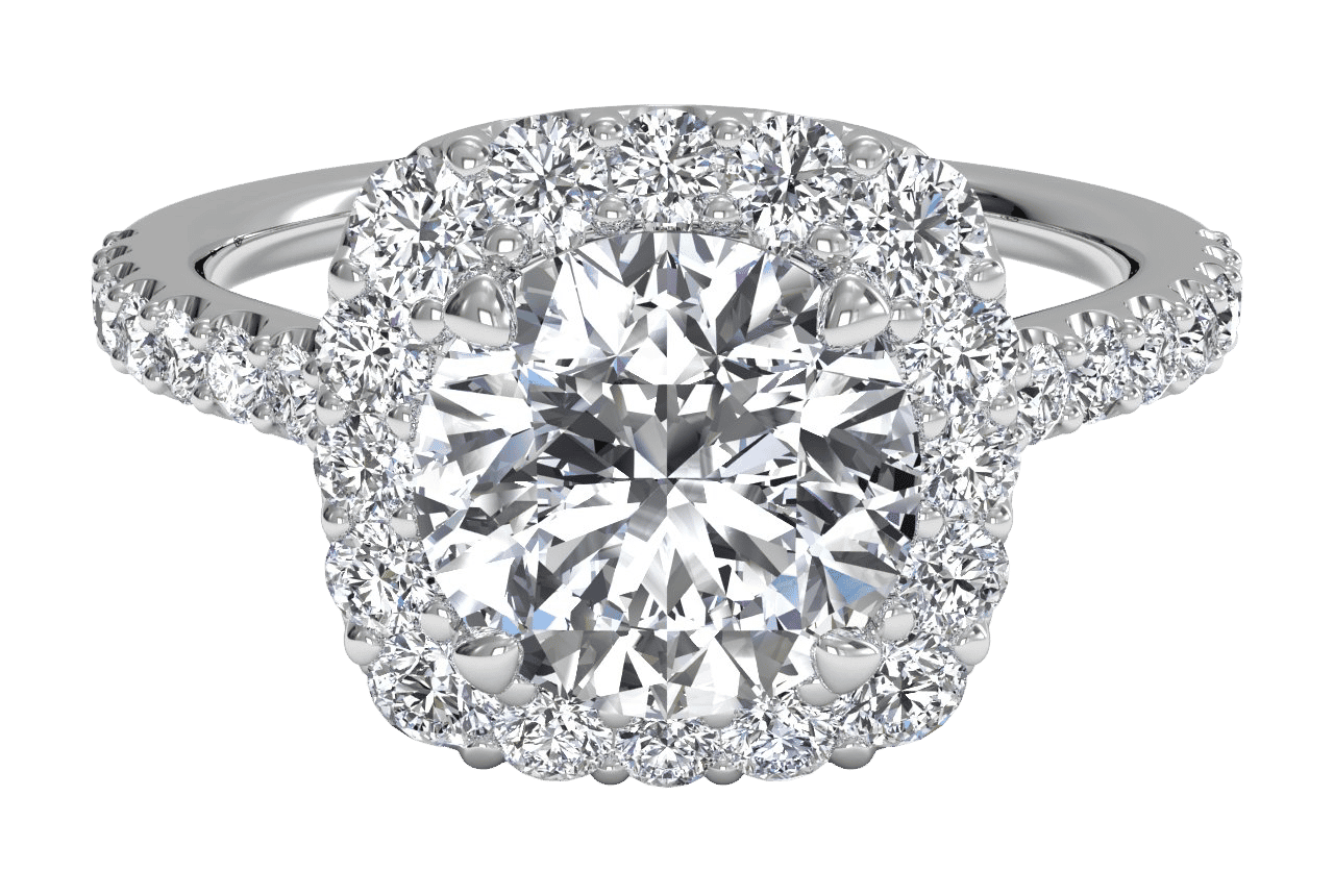 14kt White Gold/round/top