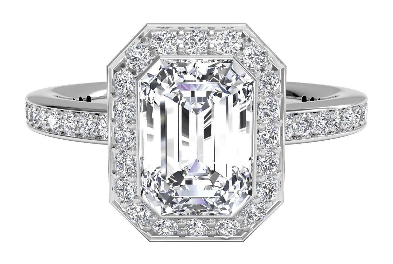 18kt White Gold/emerald/top