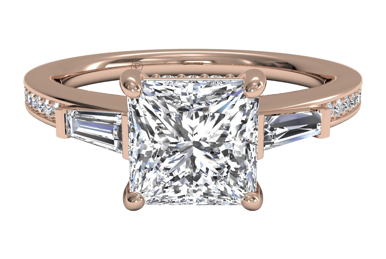 18kt Rose Gold/princess/top