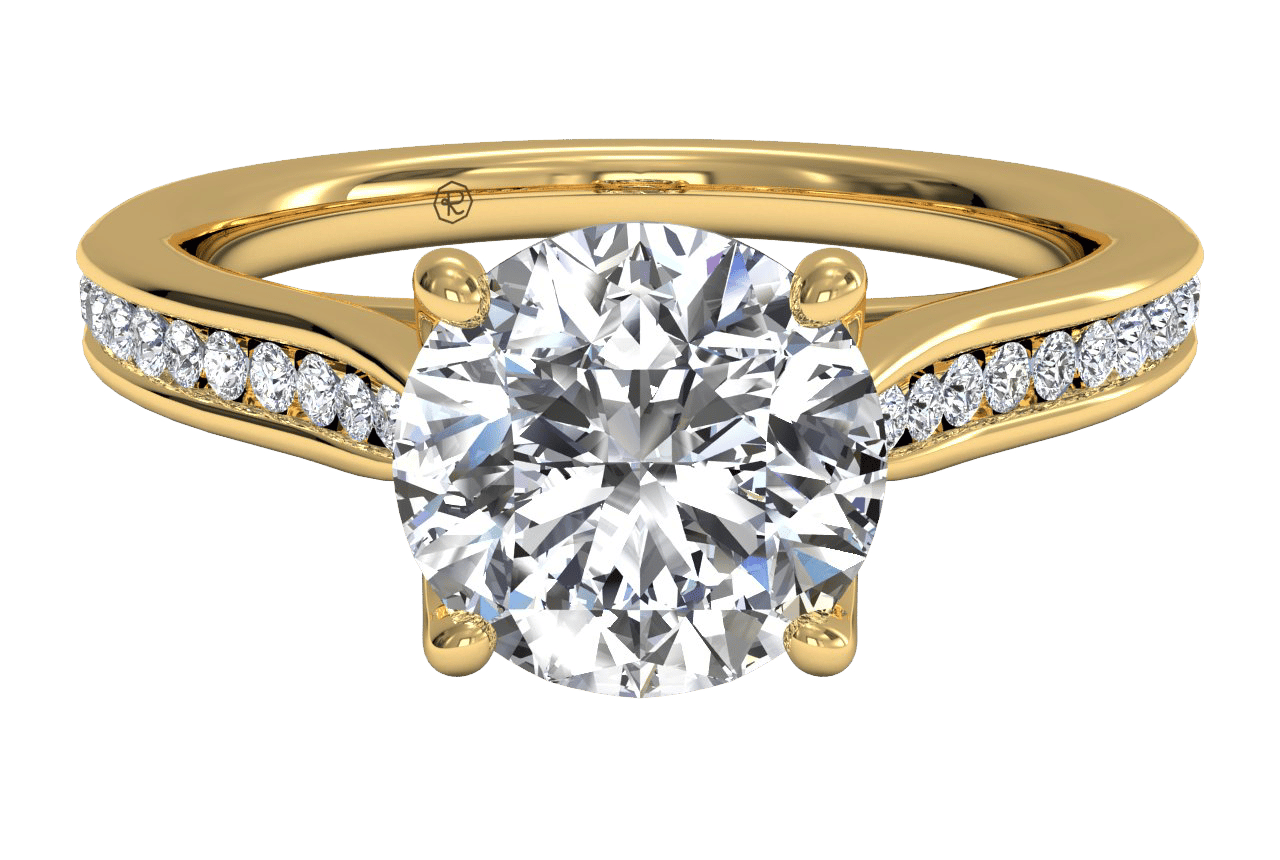 18kt Yellow Gold/round/top