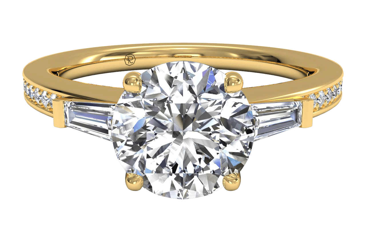 18kt Yellow Gold/round/top