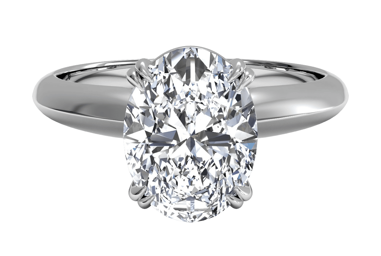 14kt White Gold/oval/top
