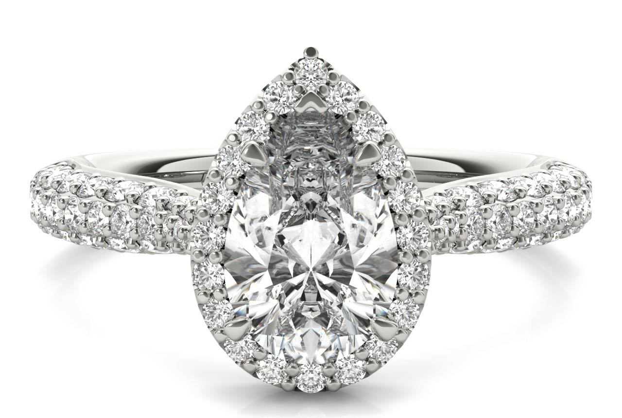 14kt White Gold/pear/top