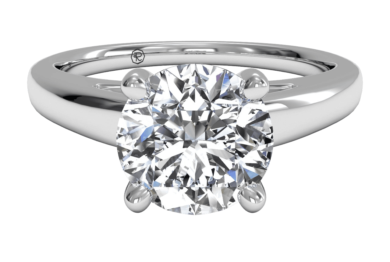 14kt White Gold/round/top