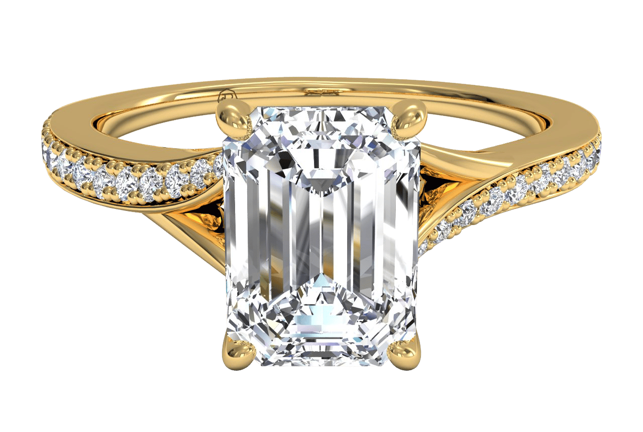 18kt Yellow Gold/emerald/top