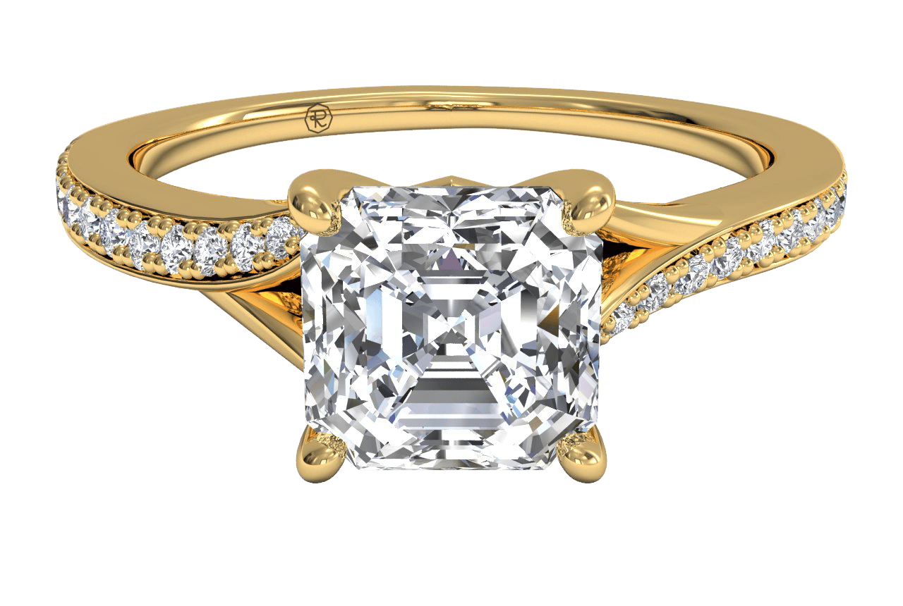 18kt Yellow Gold/asscher/top