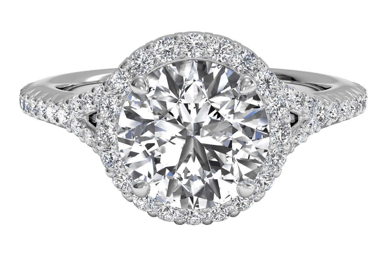 18kt White Gold/round/top