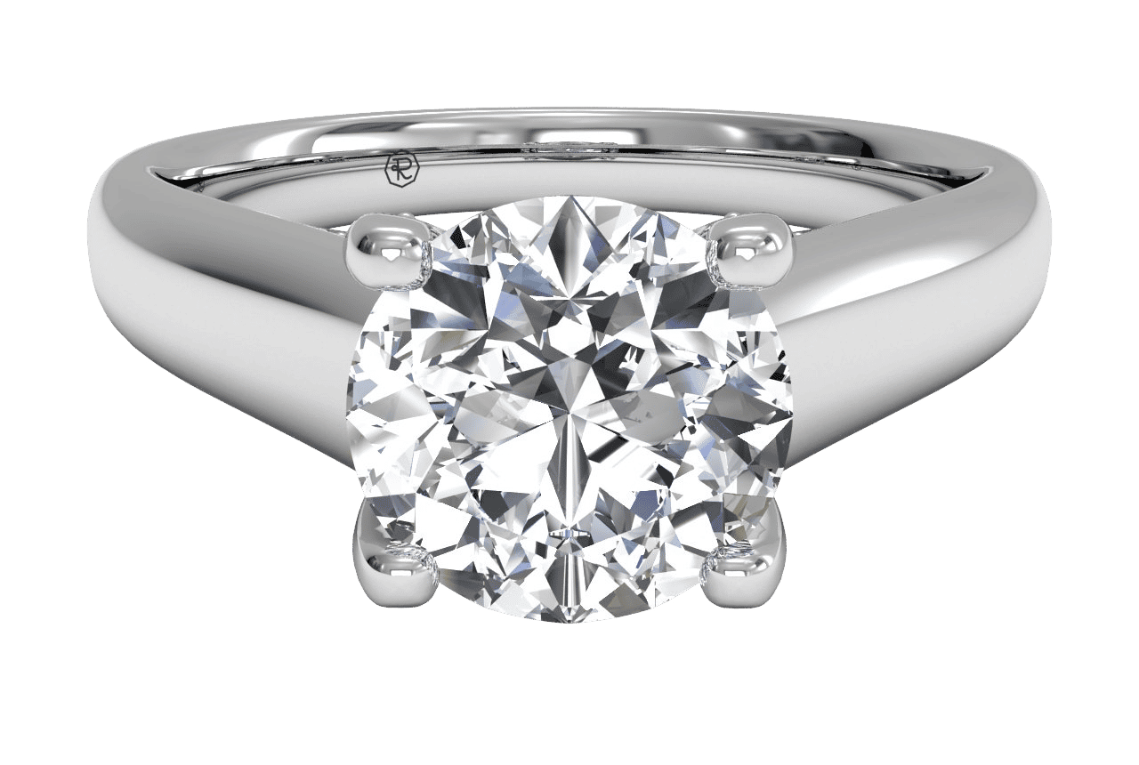 14kt White Gold/round/top