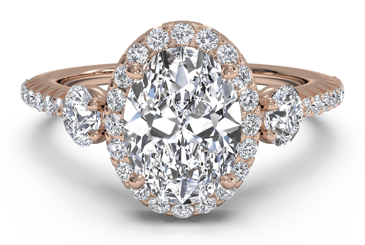 18kt Rose Gold/oval/top