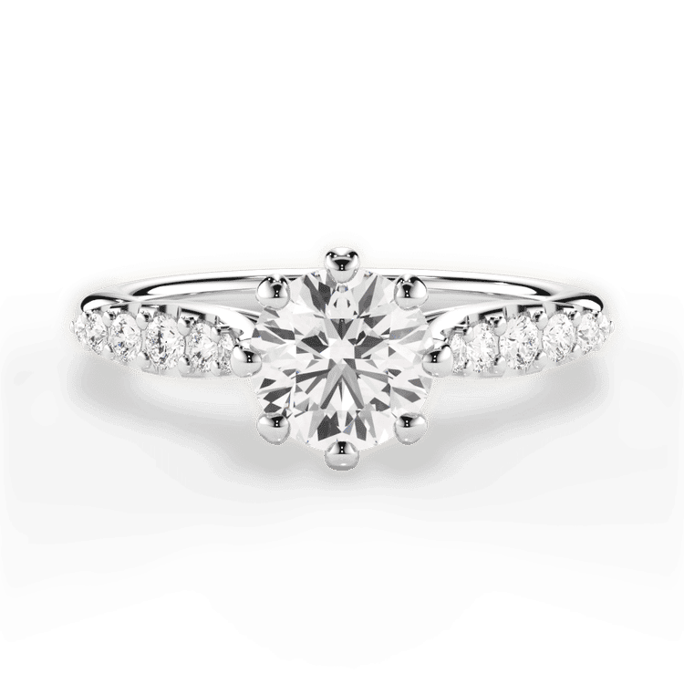 Eight-prong Tapered Diamond Engagement Ring