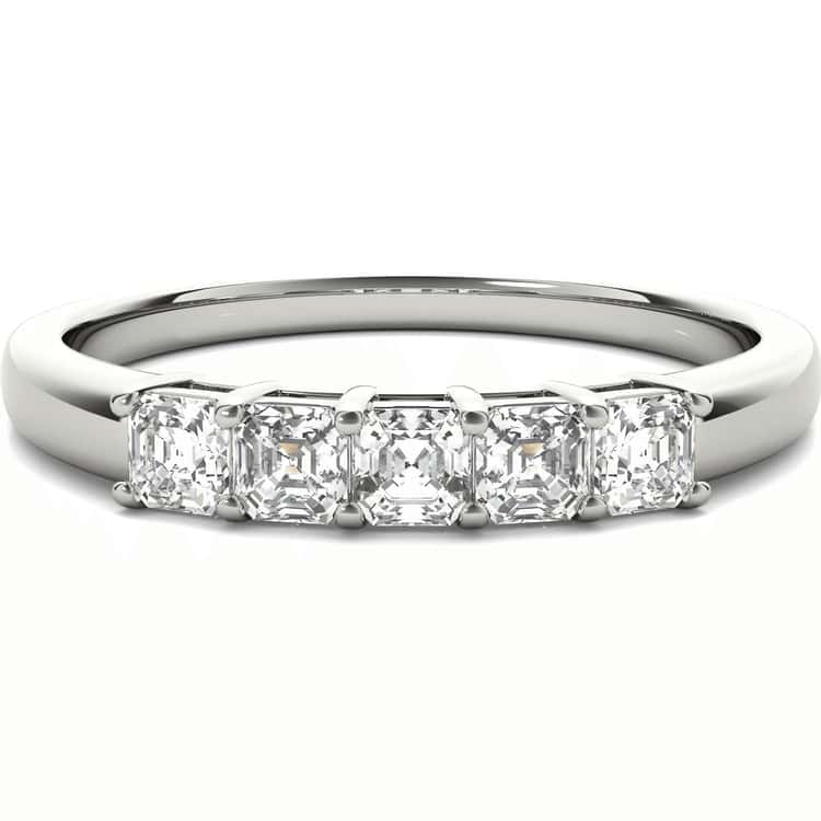 Five-Stone Asscher Cut Diamond Wedding Ring