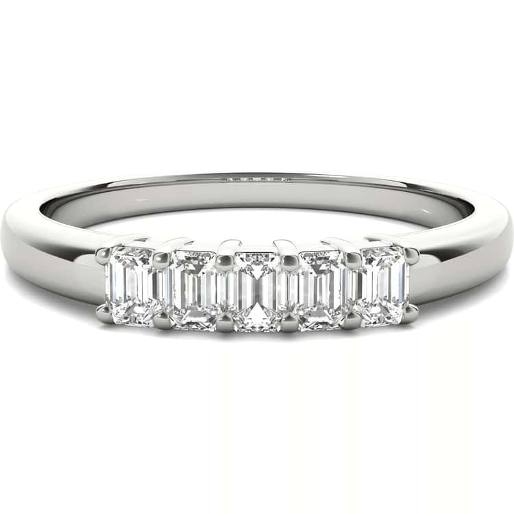 Five-Stone Emerald Cut Diamond Wedding Ring