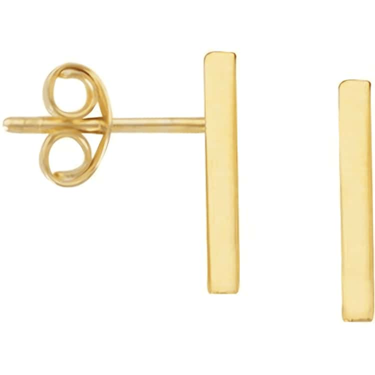 14kt Gold Yellow Gold Solid Bar Studs