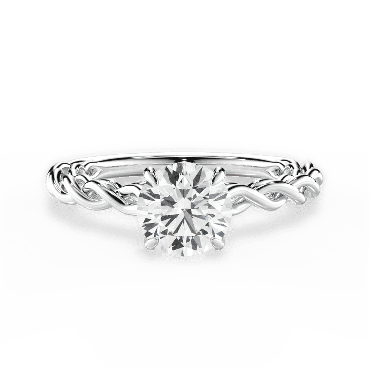 Solitaire Twist Engagement Ring / 2.02 Carat Round Lab Diamond