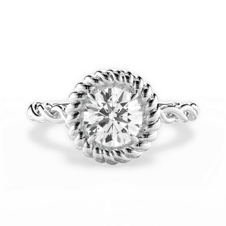 Twisted Metal Halo Engagement Ring / 2.02 Carat Round Lab Diamond