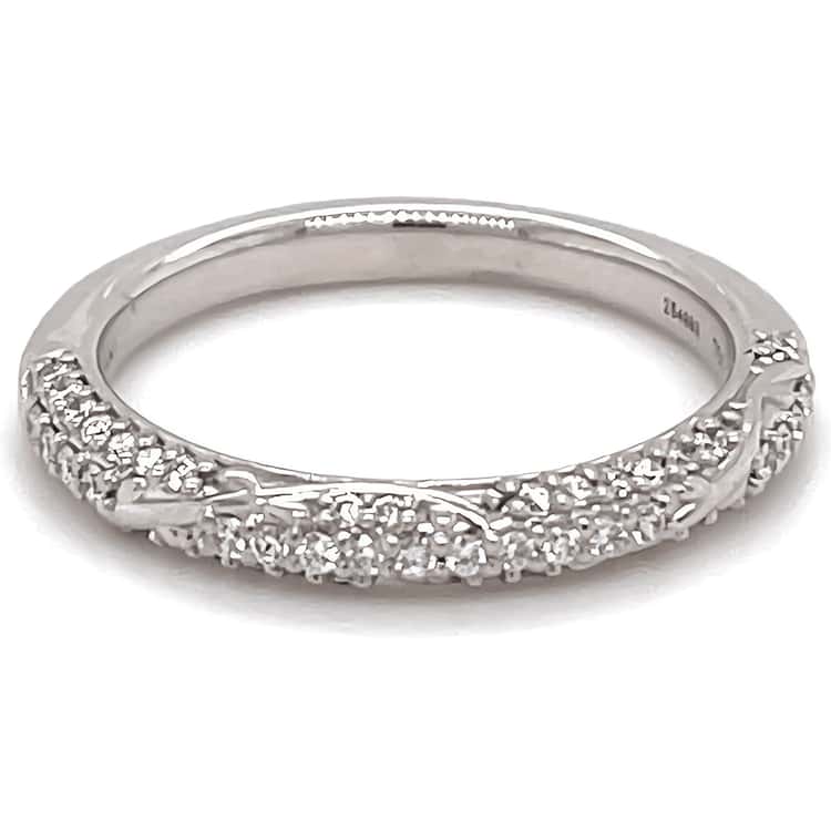 Three Row Diamond Vine Wedding Ring