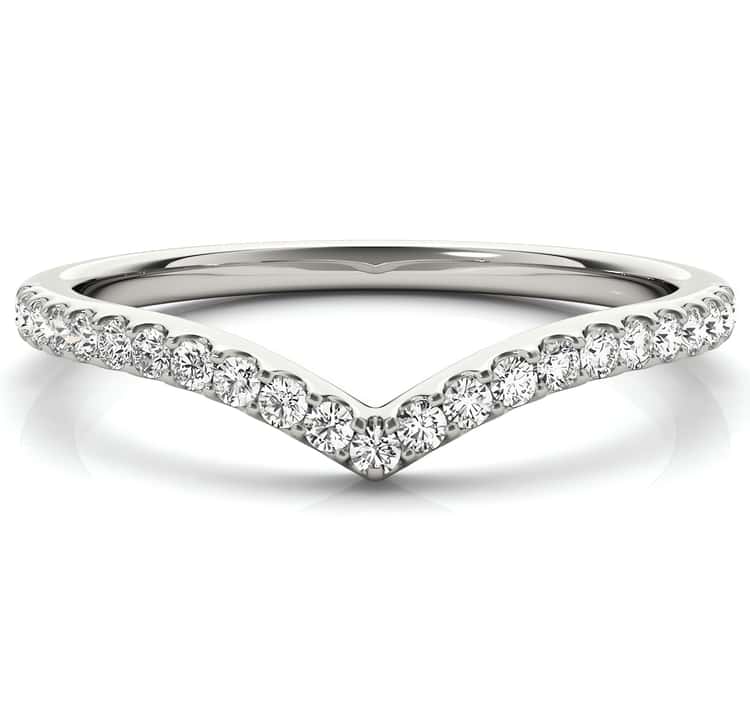 Petite Chevron Diamond Wedding Ring