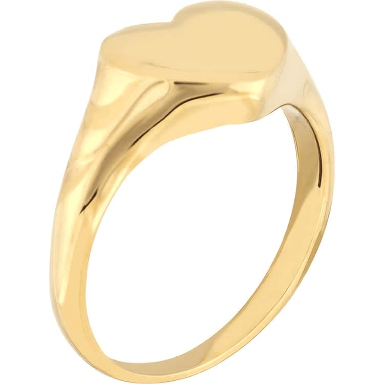 14kt Gold Signet Mini Heart Ring