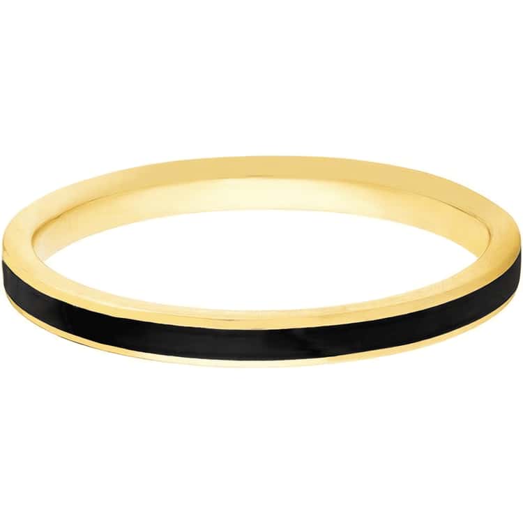 14kt Gold Black Enamel Band Ring