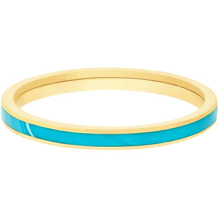 14kt Gold Turquoise Enamel Band Ring