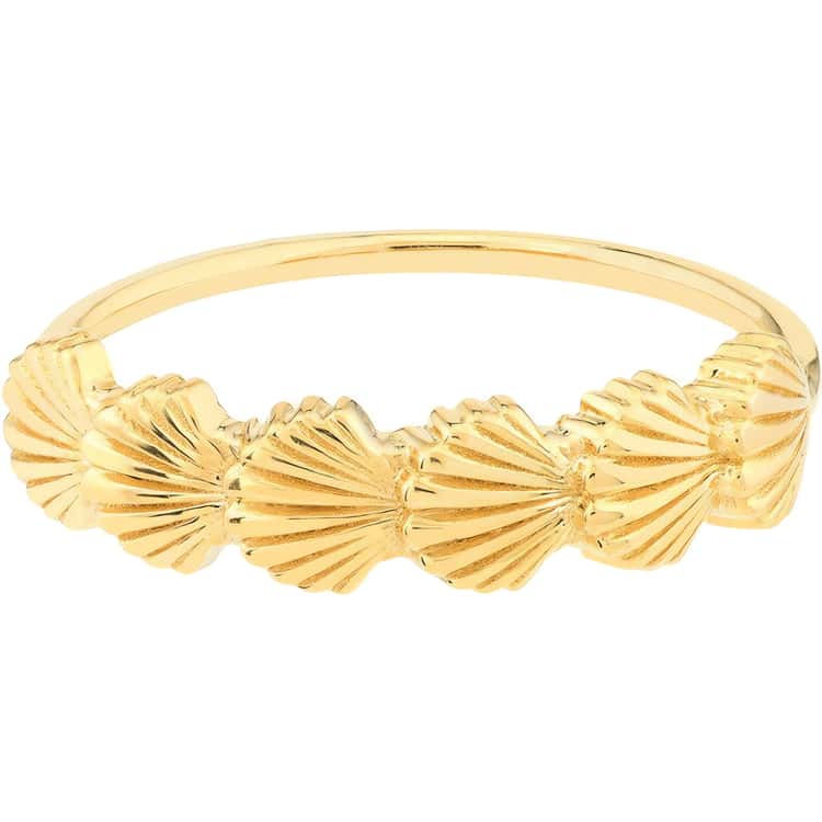 14kt Gold Scallop Seashell Ring