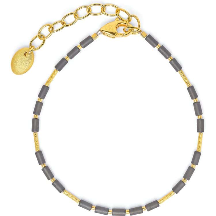 24kt Gold Plated Tansa Hematite Bracelet
