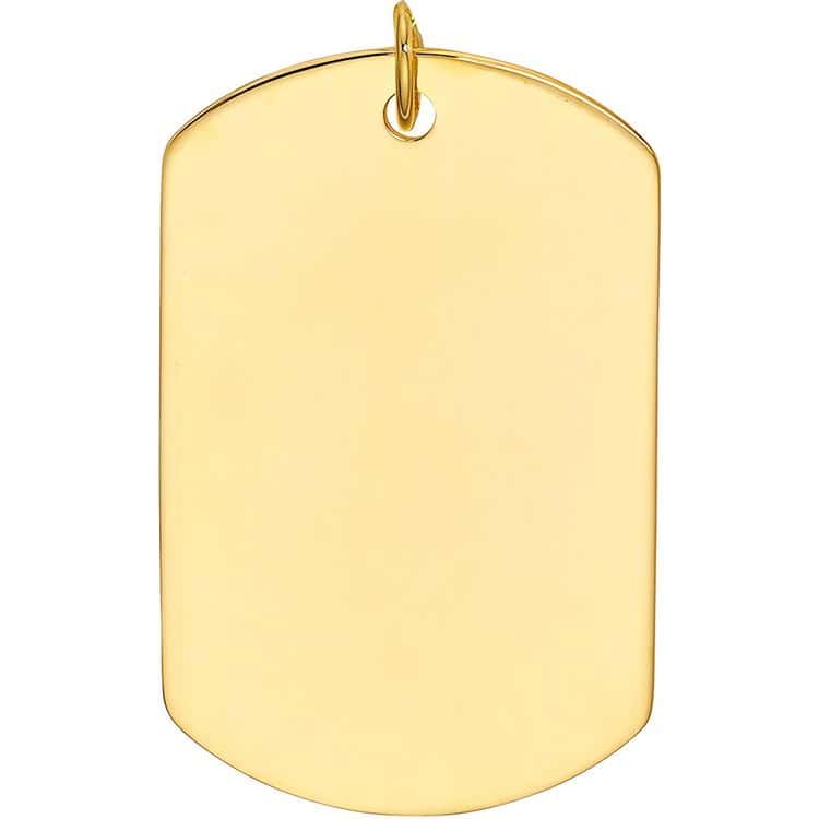 Men's 14kt Gold Large Engravable Dog Tag Pendant