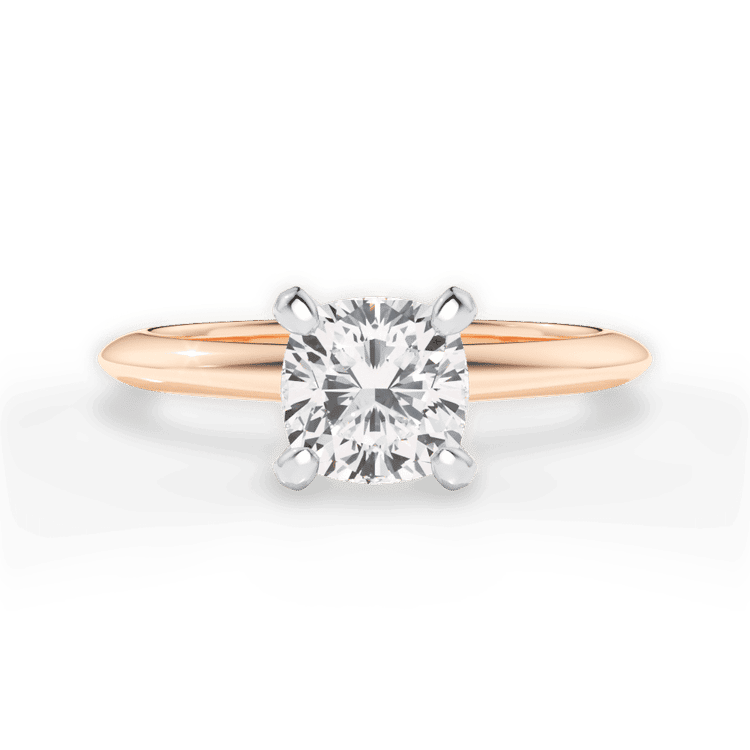 Solitaire Knife-Edge Engagement Ring / 2.10 Carat Cushion Lab Diamond