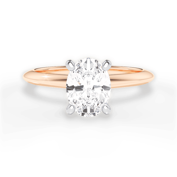 Solitaire Knife-Edge Engagement Ring / 0.31 Carat Oval Diamond