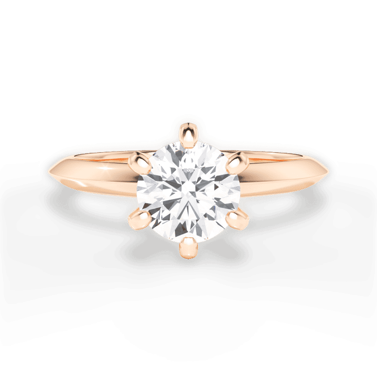 Petite 6-Prong Knife-Edge Solitaire Engagement Ring / 2.02 Carat Round Lab Diamond