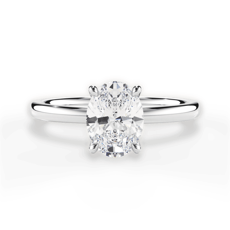 Classic Solitaire Diamond Engagement Ring / 0.18 Carat Oval Diamond