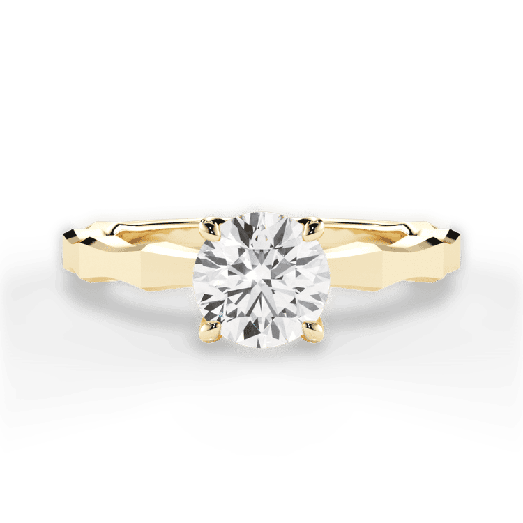Octagon Solitaire Engagement Ring / 2.02 Carat Round Lab Diamond