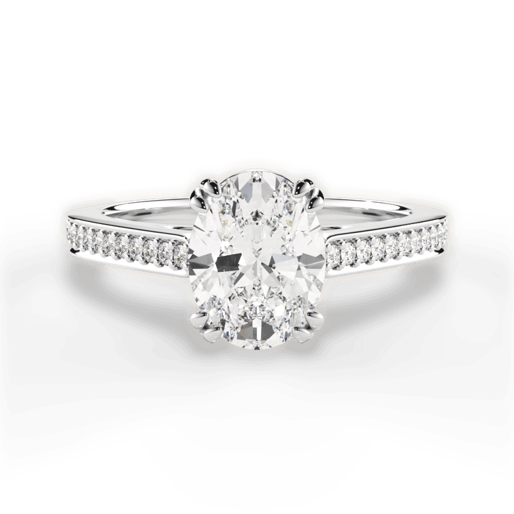 Pavé Vaulted Diamond Engagement Ring